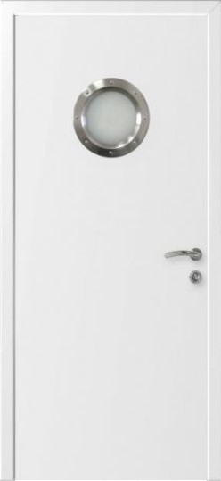 Влагостойкая дверь KAPELLI Classic с иллюминатором белая